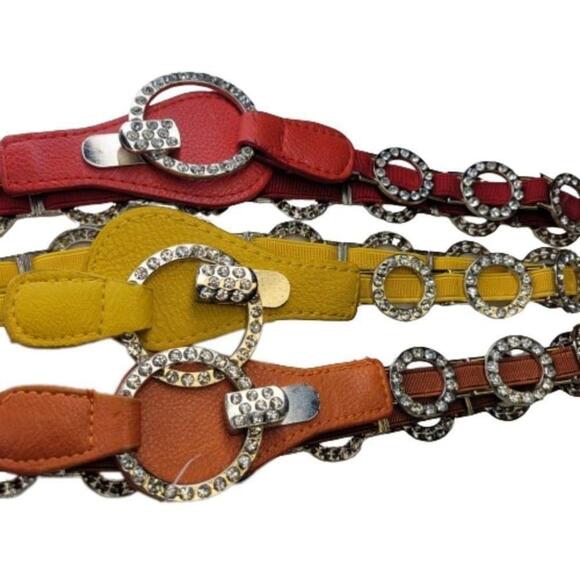 Stretch Belt with Fashion Crystals and Elasticized Band Belt - Picture 8 of 10